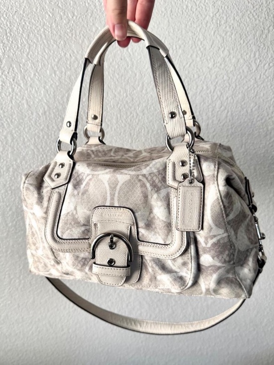Coach Handbags - Coach Campbell Signature Satchel with Snakeskin